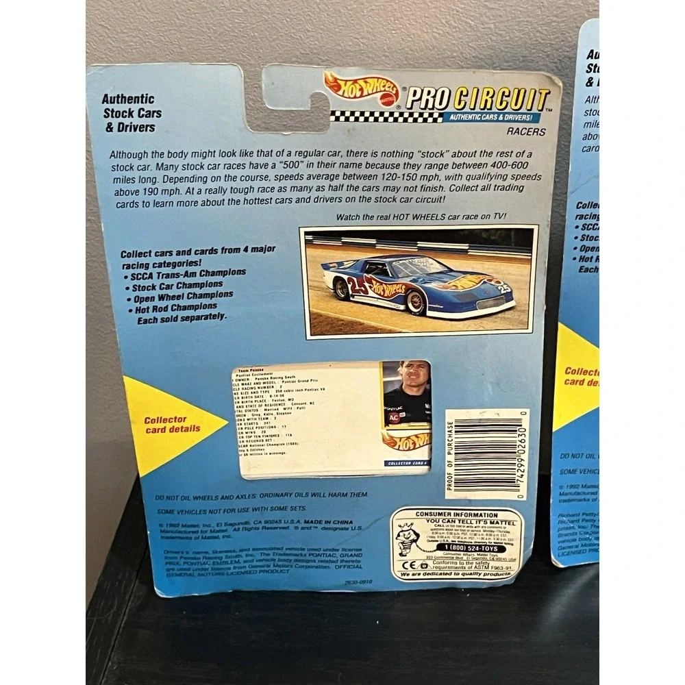 Lot Of 6 RARE‎ NASCAR Collectable Cars, 2 Hot wheels.